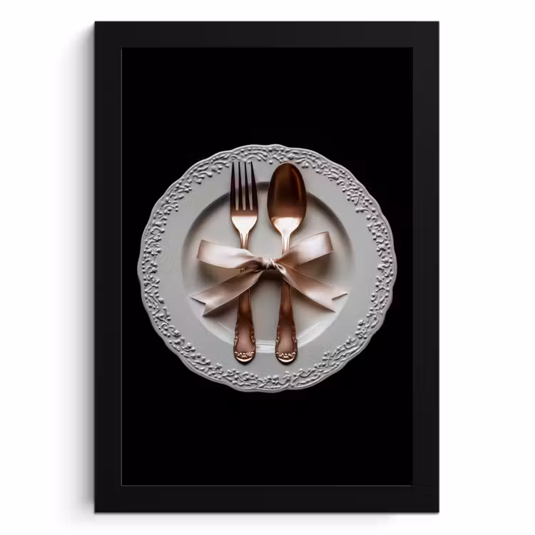 Poster met lijst - Rose - Strik - Bestek — 1