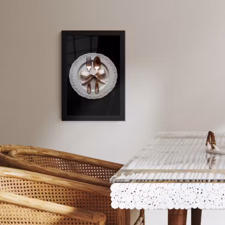 Poster met lijst - Rose - Strik - Bestek — 2