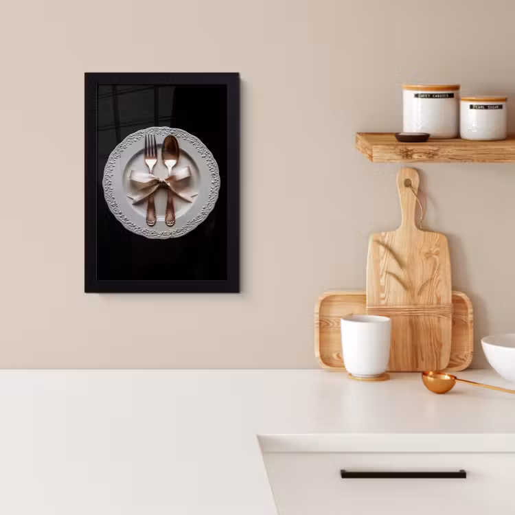 Poster met lijst - Rose - Strik - Bestek — 3