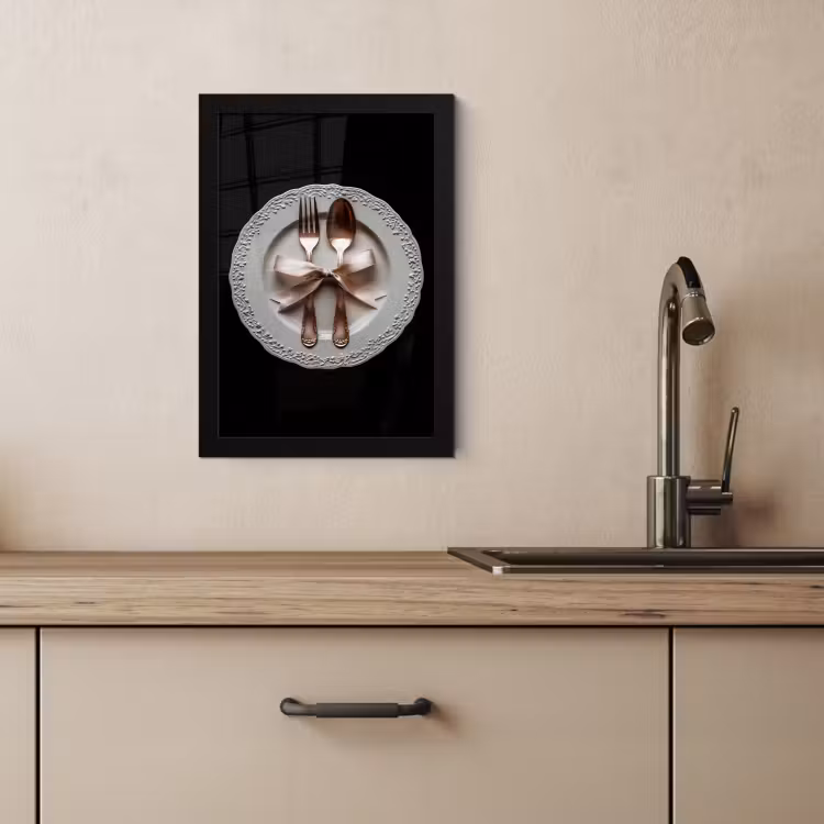 Poster met lijst - Rose - Strik - Bestek — 4
