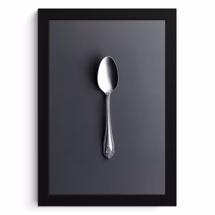 Poster met lijst - Zilver - Metaal - Lepel — 1