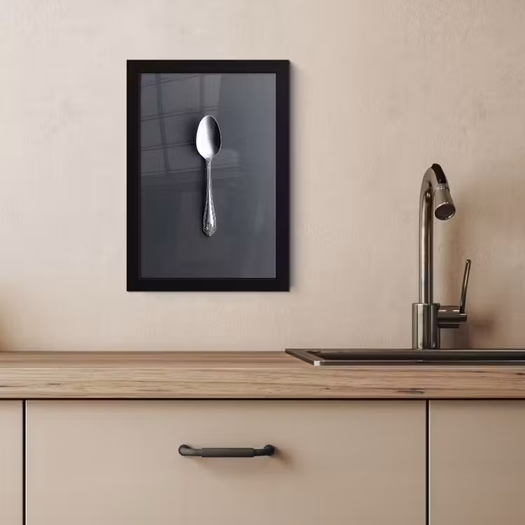 Poster met lijst - Zilver - Metaal - Lepel — 4
