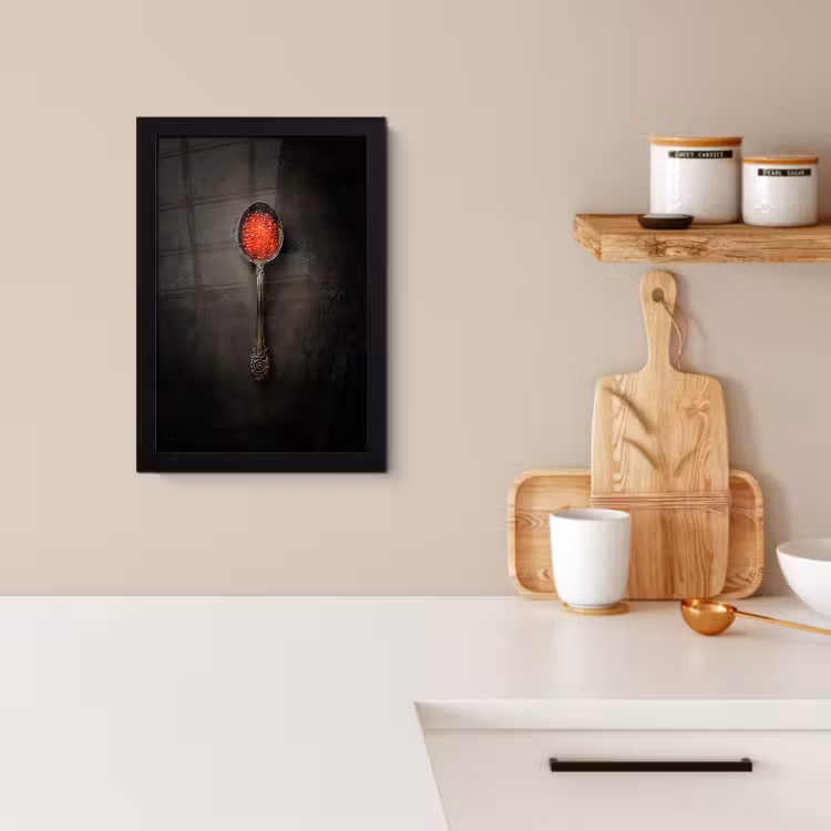 Poster met lijst - Zwart - Lepel - Caviar — 4