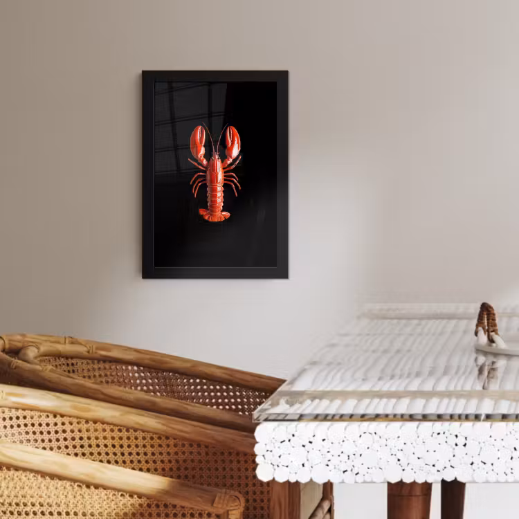 Poster met lijst - Kreeft - Glossier Rood - Zwart — 4