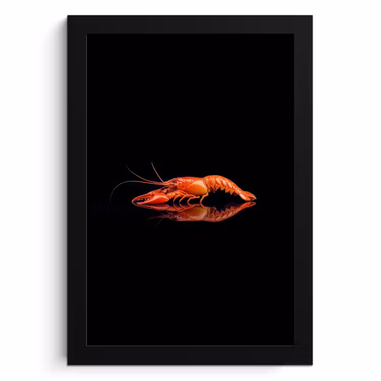 Poster met lijst - Kreeft - Oranje - Zwart - Opvallend — 2