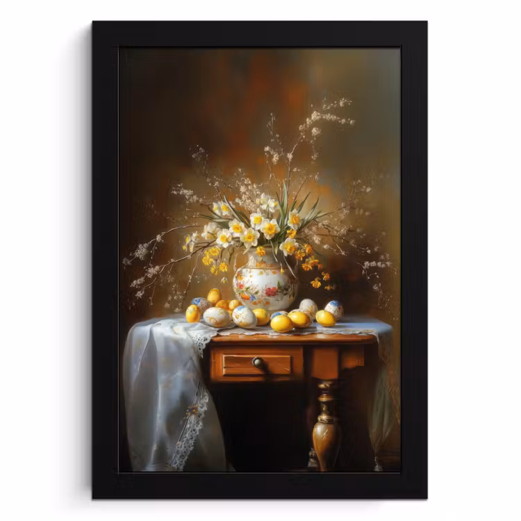 Poster met lijst - Paaseieren - Stilleven - Vaas — 1