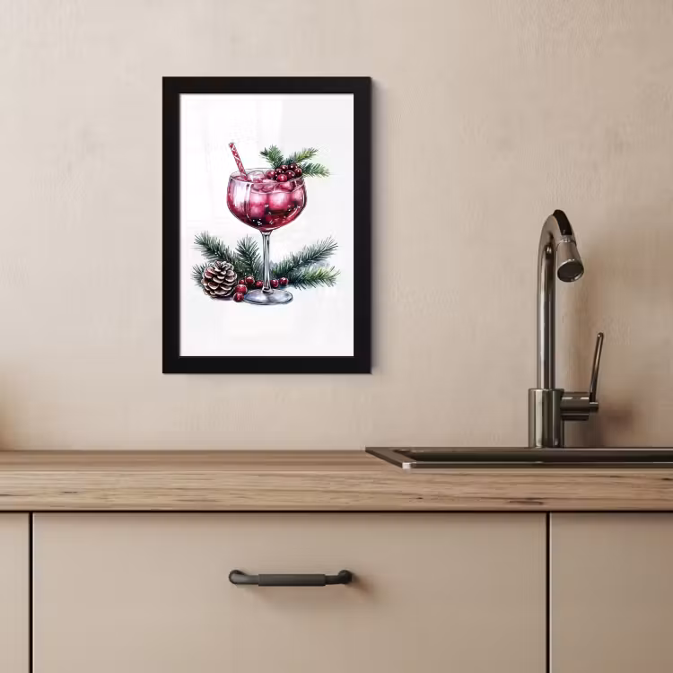 Poster met lijst - Winter - Cocktail - Decoratie - Drank - Kerst — 2