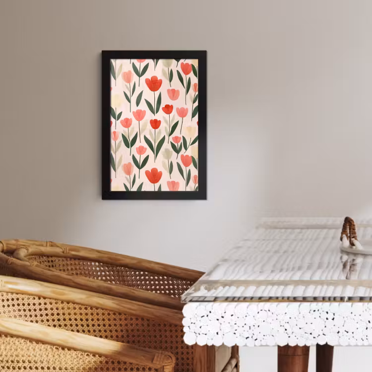 Poster met lijst - Tulpen - Modern - Roze — 4