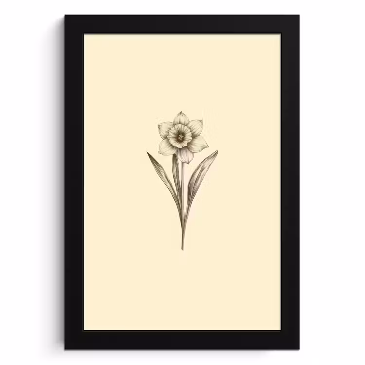 Poster met lijst - Zwart - Narcis - Illustratie — 1