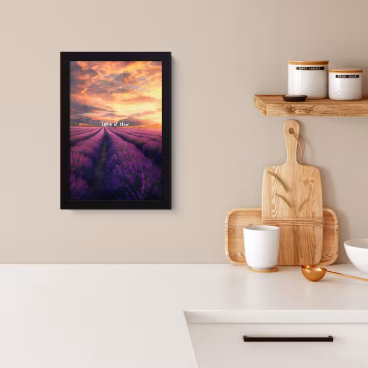 Poster met lijst - Lavendelveld - Quote - Zonsondergang — 4