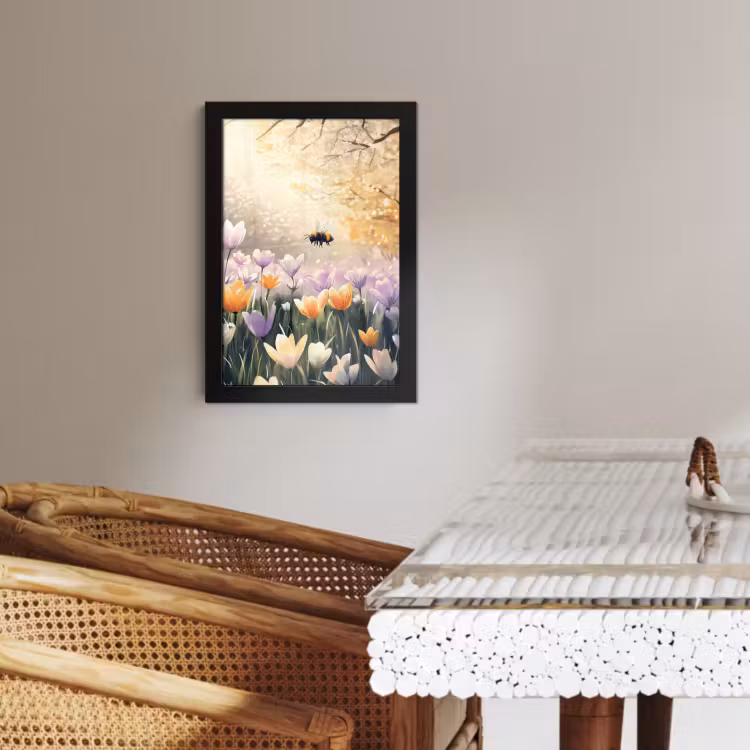Poster met lijst - Viooltjes - bij - Zonlicht — 2