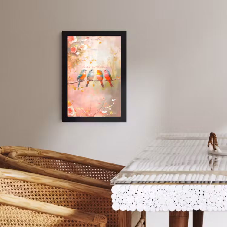 Poster met lijst - Vogels - Tak - Quote - Roze — 3