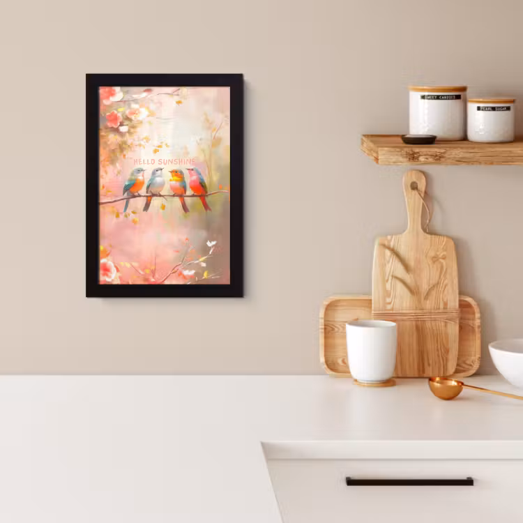 Poster met lijst - Vogels - Tak - Quote - Roze — 4