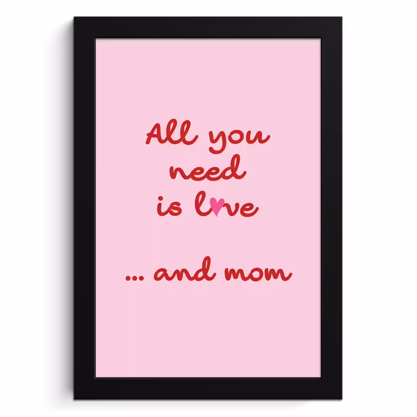 Poster met lijst - Moeder - Love - Tekst - Rood — 1