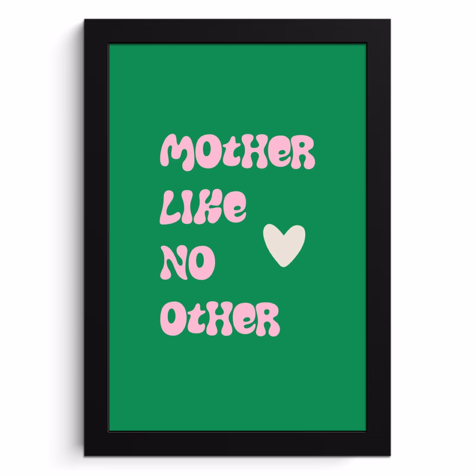 Poster met lijst - Tekst - Hartje - Moeder - Groen — 1