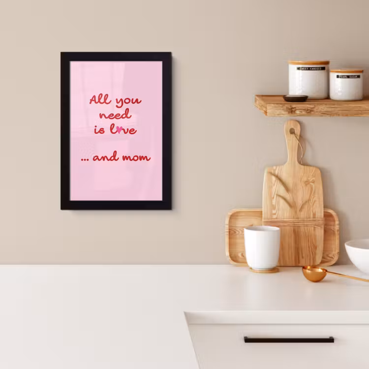 Poster met lijst - Moeder - Love - Tekst - Rood — 2