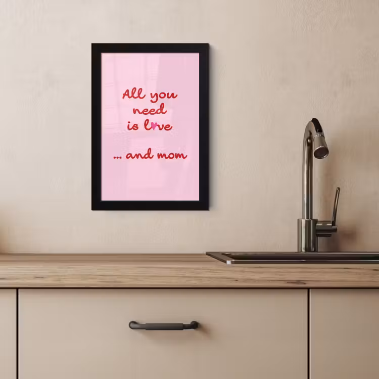 Poster met lijst - Moeder - Love - Tekst - Rood — 3
