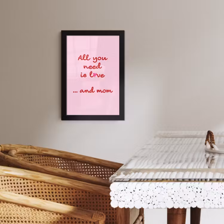 Poster met lijst - Moeder - Love - Tekst - Rood — 4