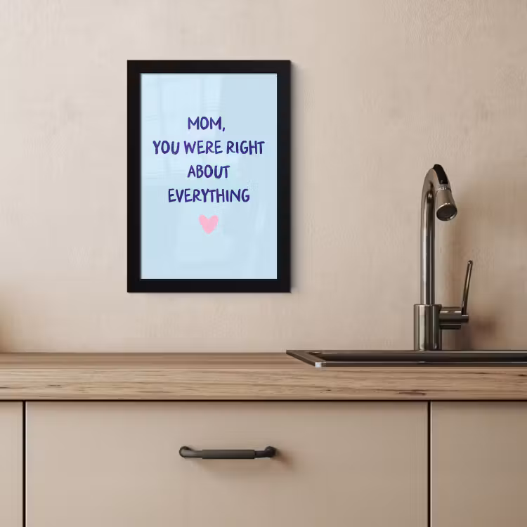 Poster met lijst - Moeder - Quote - Blauw — 2