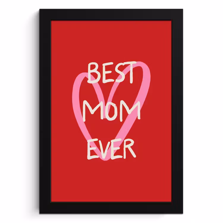 Poster met lijst - Moeder - Quote - Hartje - Rood — 1