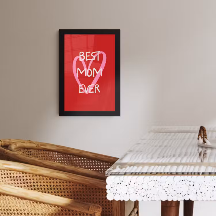 Poster met lijst - Moeder - Quote - Hartje - Rood — 3