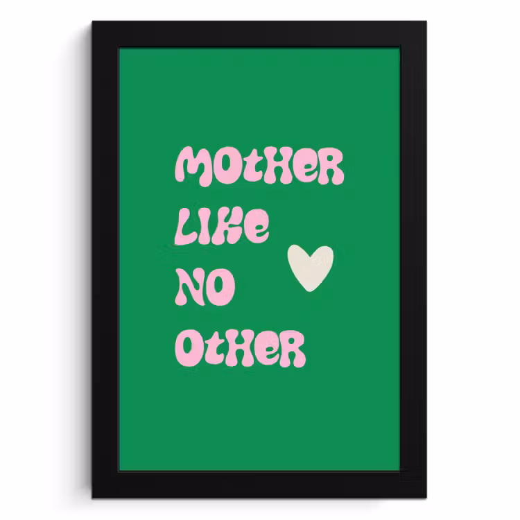 Poster met lijst - Tekst - Hartje - Moeder - Groen — 1