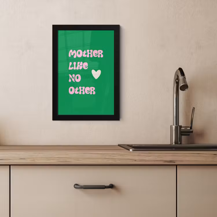 Poster met lijst - Tekst - Hartje - Moeder - Groen — 3