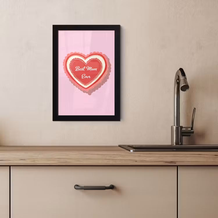 Poster met lijst - Tekst - Hartje - Moeder - Roze — 3