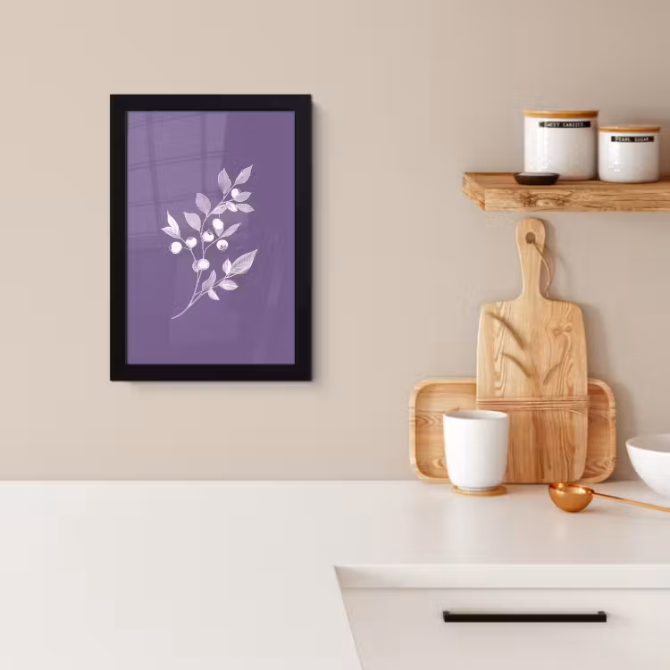 Poster met lijst - Tak - Sierlijk - Bladeren - Minimalistisch — 2
