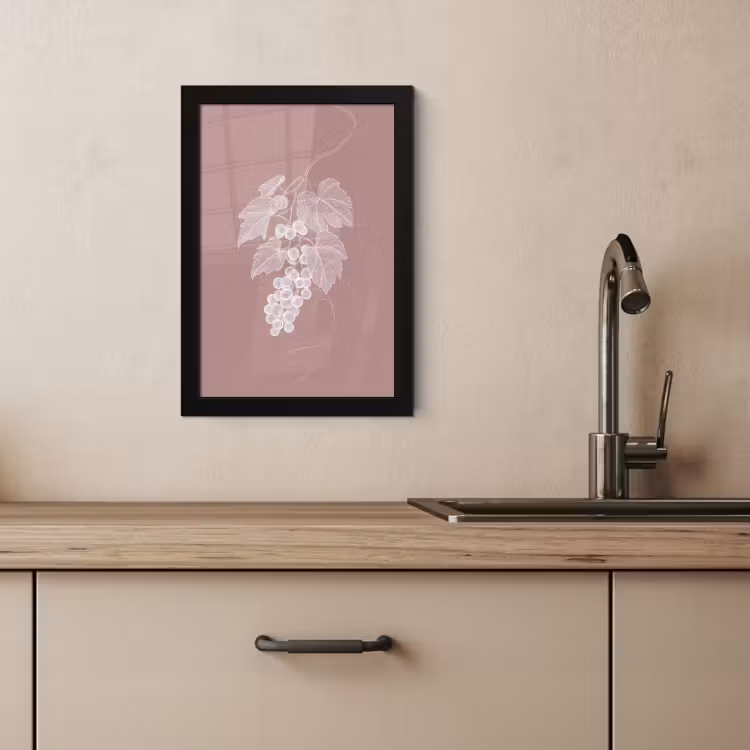 Poster met lijst - Tros - Druiven - Illustratie - Bladeren — 3