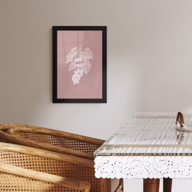 Poster met lijst - Tros - Druiven - Illustratie - Bladeren — 4
