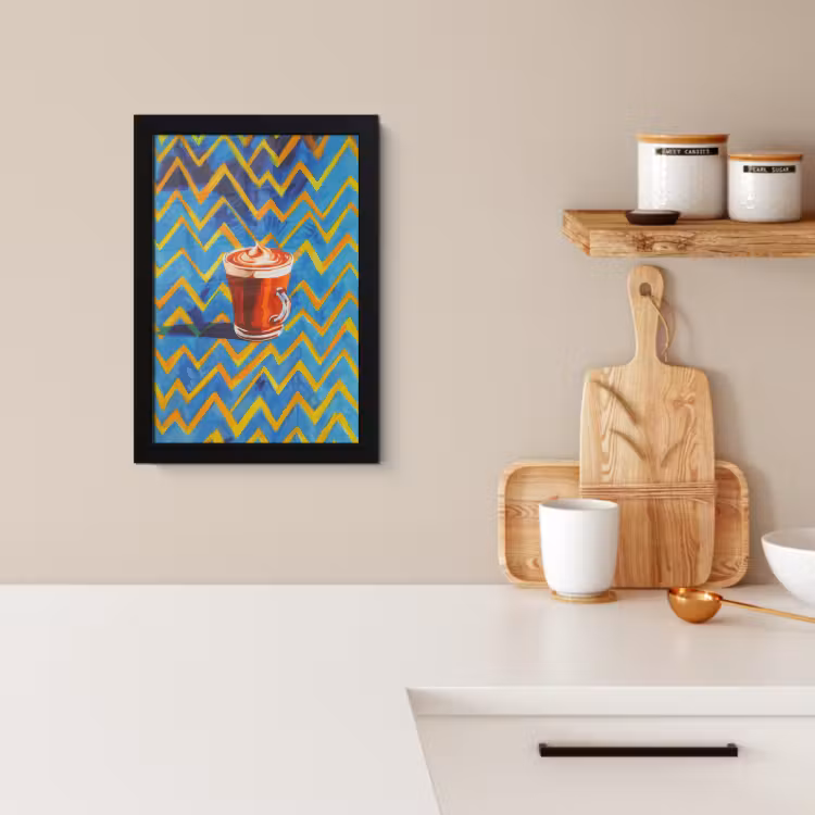 Poster met lijst - Mok - Koffie - Zigzag - Slagroom — 2