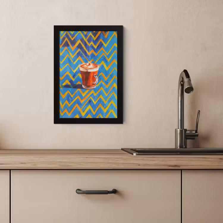 Poster met lijst - Mok - Koffie - Zigzag - Slagroom — 3