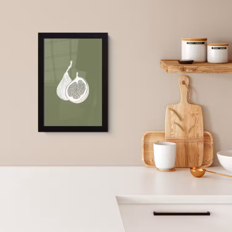 Poster met lijst - Vijgen - Minimalistisch - Getekend - Mosgroen — 3