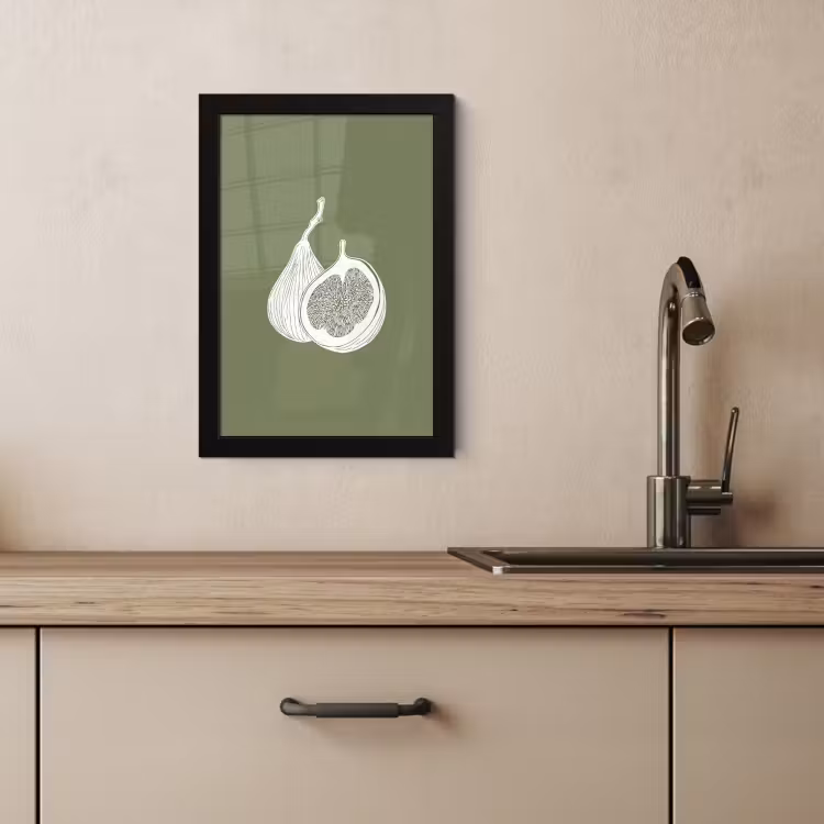 Poster met lijst - Vijgen - Minimalistisch - Getekend - Mosgroen — 4