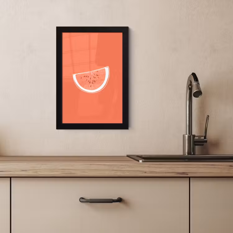 Poster met lijst - Watermeloen - Lijnen - Koraalrood — 4