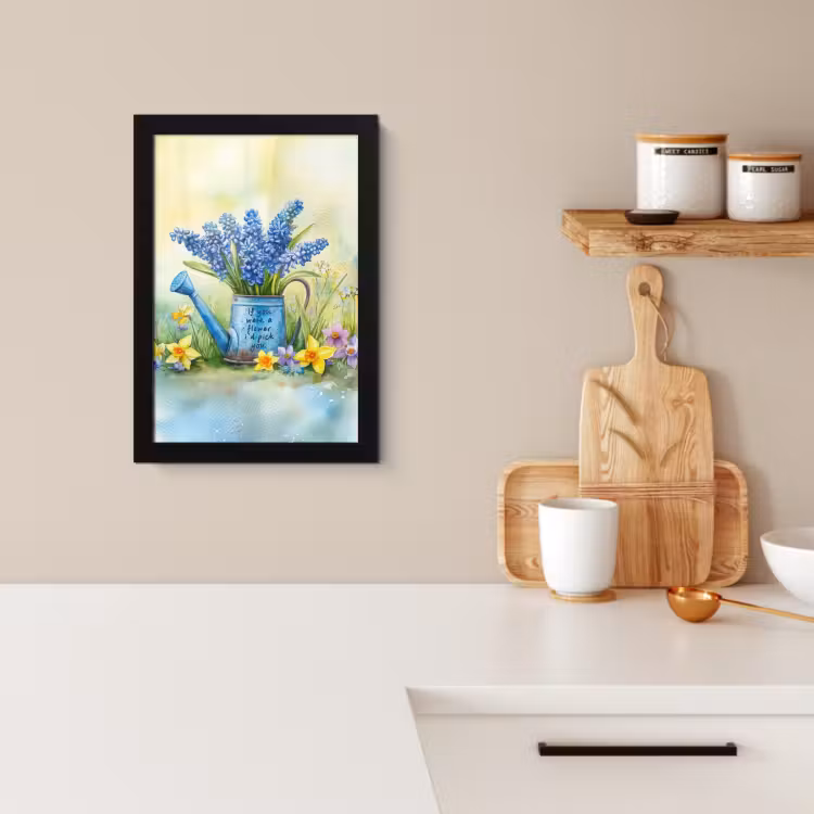 Poster met lijst - Lavendelbloemen - Quote - Gieter — 2