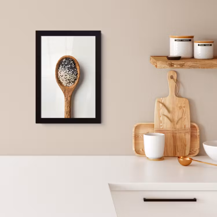 Poster met lijst - Lepel - Sesam - Wit — 2