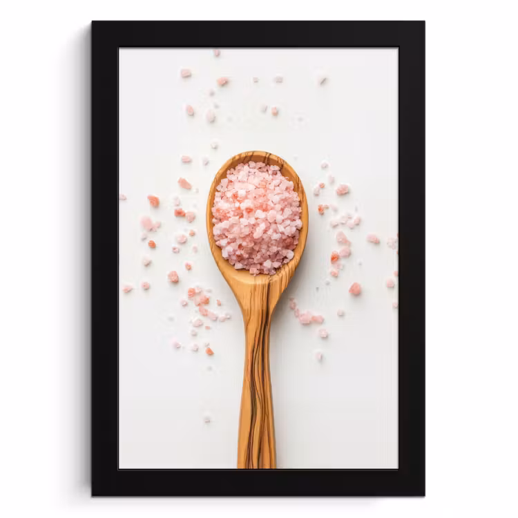 Poster met lijst - Lepel - Zout - Roze — 1