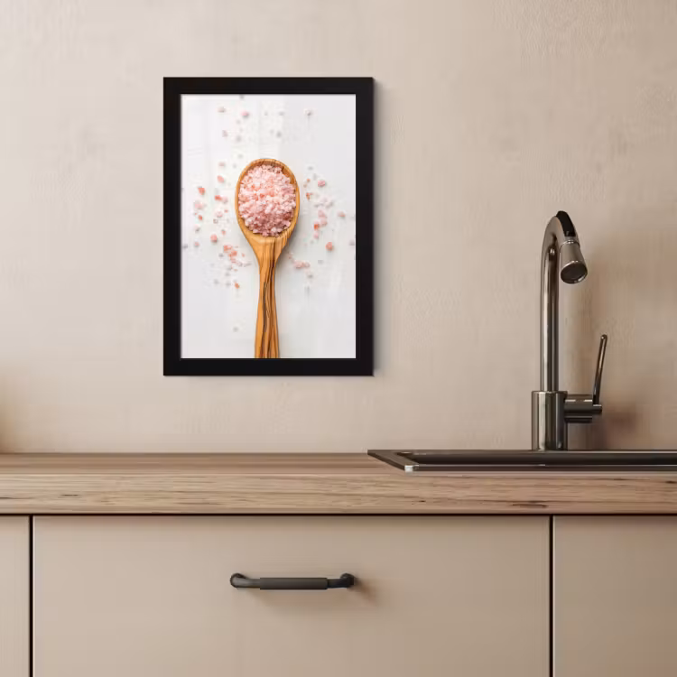 Poster met lijst - Lepel - Zout - Roze — 2