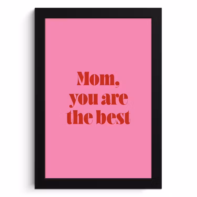 Poster met lijst - Moeder - Boodschap -Roze — 1