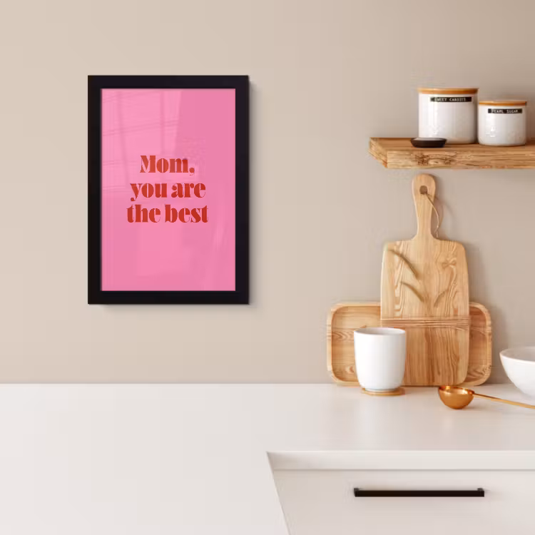 Poster met lijst - Moeder - Boodschap -Roze — 2