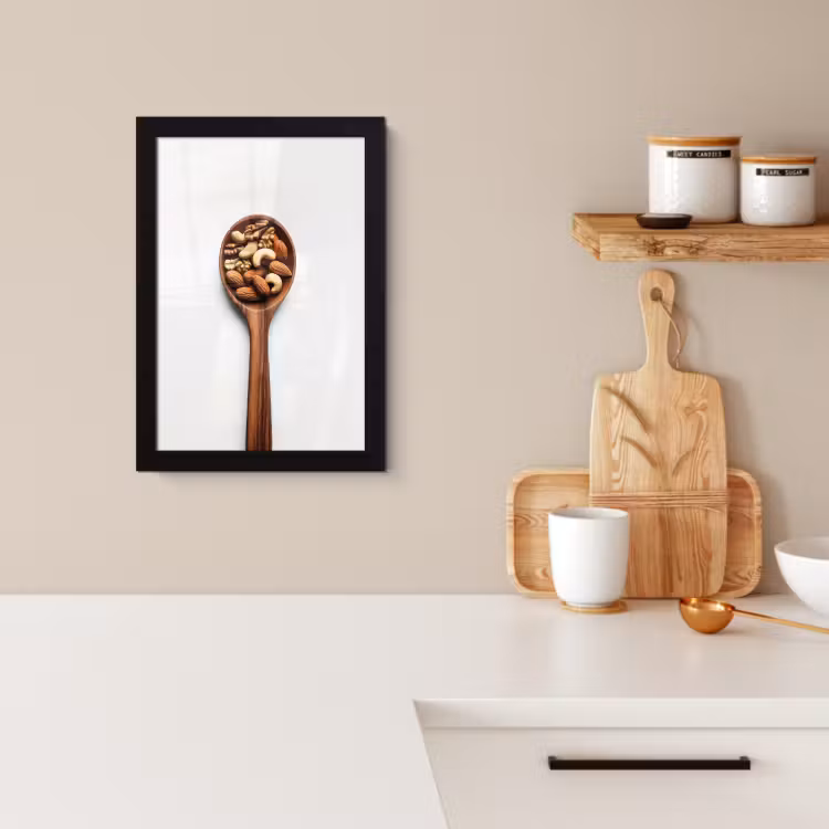 Poster met lijst - Noten - Wit - Hout — 3