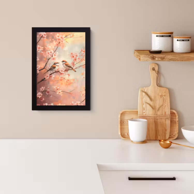 Poster met lijst - Vogels - Romantic - Bloesemtak — 3