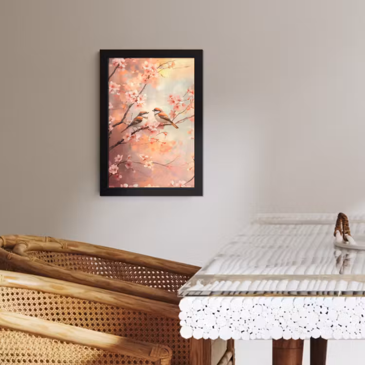 Poster met lijst - Vogels - Romantic - Bloesemtak — 4