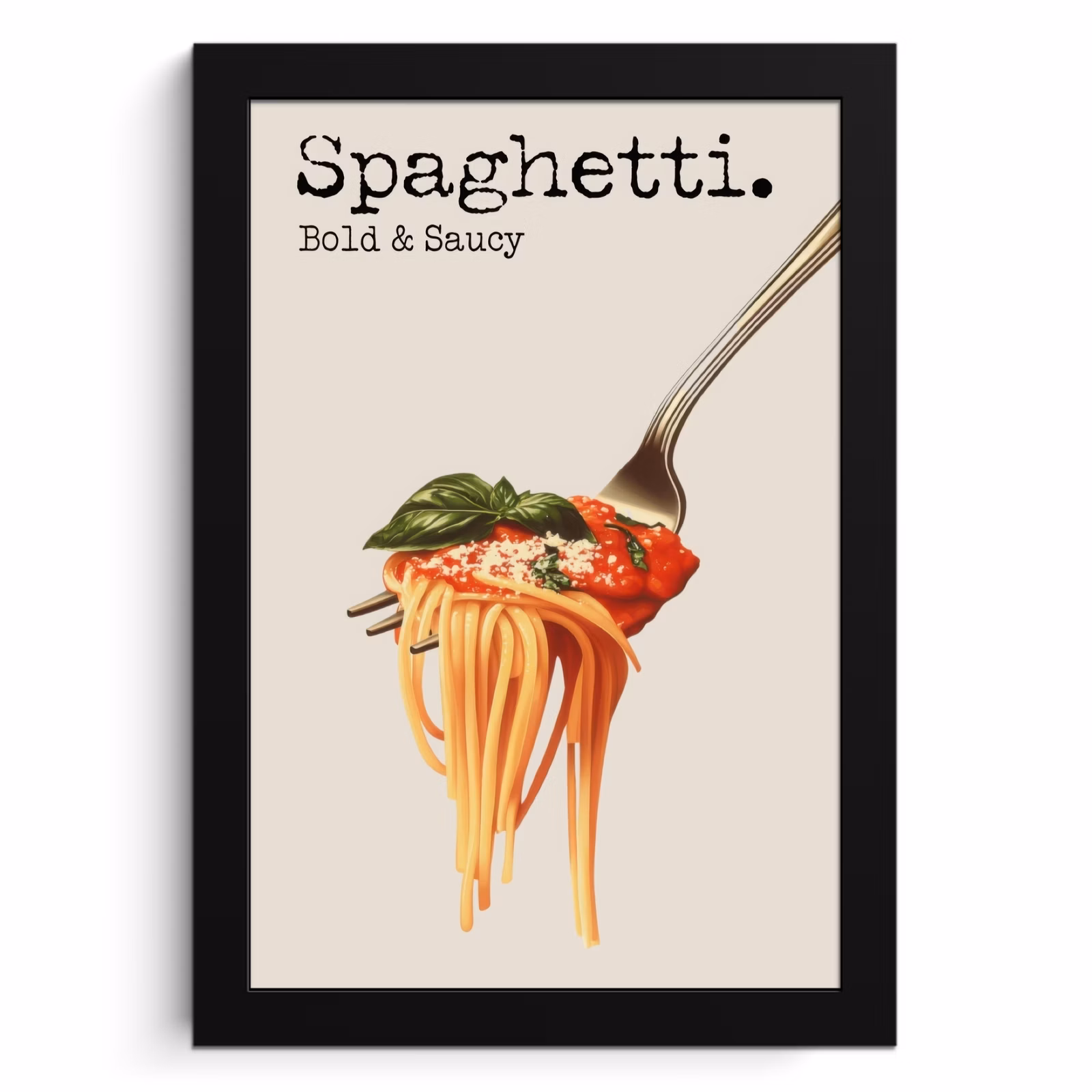 Poster met lijst - Spaghetti - tomatensaus - Parmezaanse kaas — 1