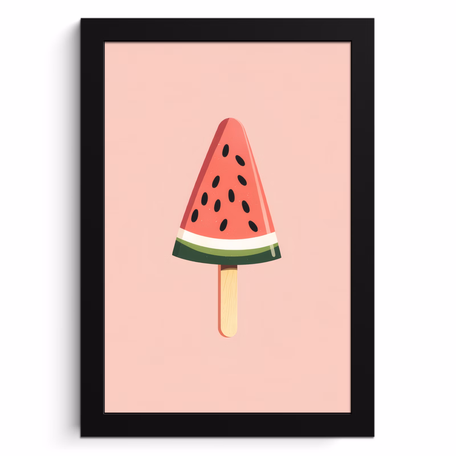 Poster met lijst - Watermeloen - Ijsje - Pitjes - Rood — 1