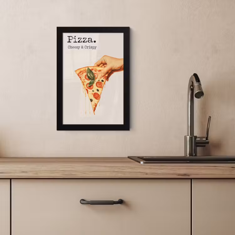 Poster met lijst - Pizza - Kaas - Pepperoni — 3