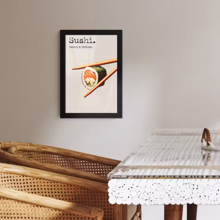 Poster met lijst - Sushi - Zalm - Rijst - Japans — 3