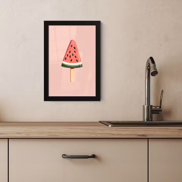 Poster met lijst - Watermeloen - Ijsje - Pitjes - Rood — 3